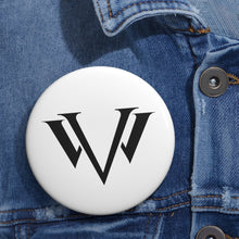 Load image into Gallery viewer, Custom Pin Buttons Black Emblem
